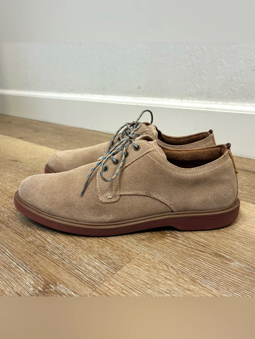 Florsheim Supacush Plain Toe Oxford Jr Shoes Brown Sand Suede Kids Size 7 M